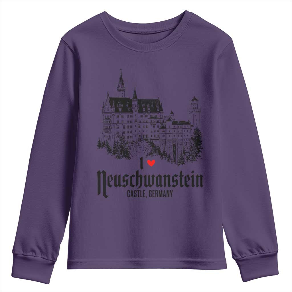 Neuschwanstein Castle Lover Youth Sweatshirt Vintage Bavaria I Love Germany