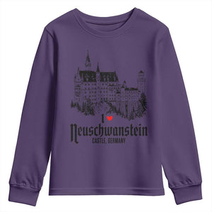 Neuschwanstein Castle Lover Youth Sweatshirt Vintage Bavaria I Love Germany