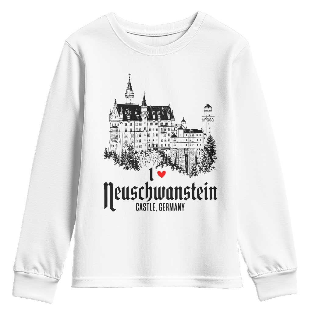 Neuschwanstein Castle Lover Youth Sweatshirt Vintage Bavaria I Love Germany