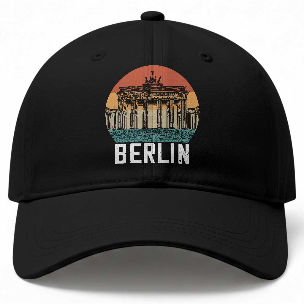 Berlin Germany Vintage Travel Brandenburg Gate European Vacation Souvenir Baseball Cap