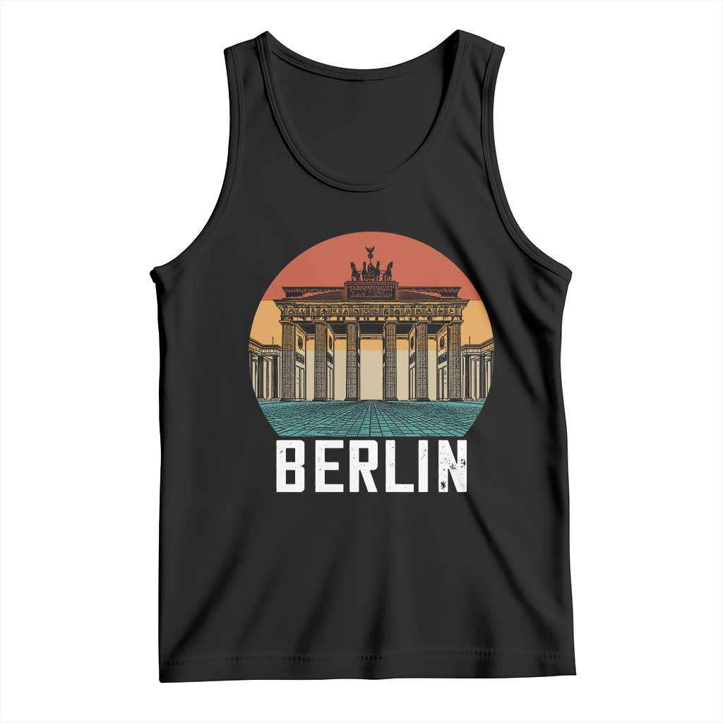 Berlin Germany Vintage Travel Brandenburg Gate European Vacation Souvenir Tank Top