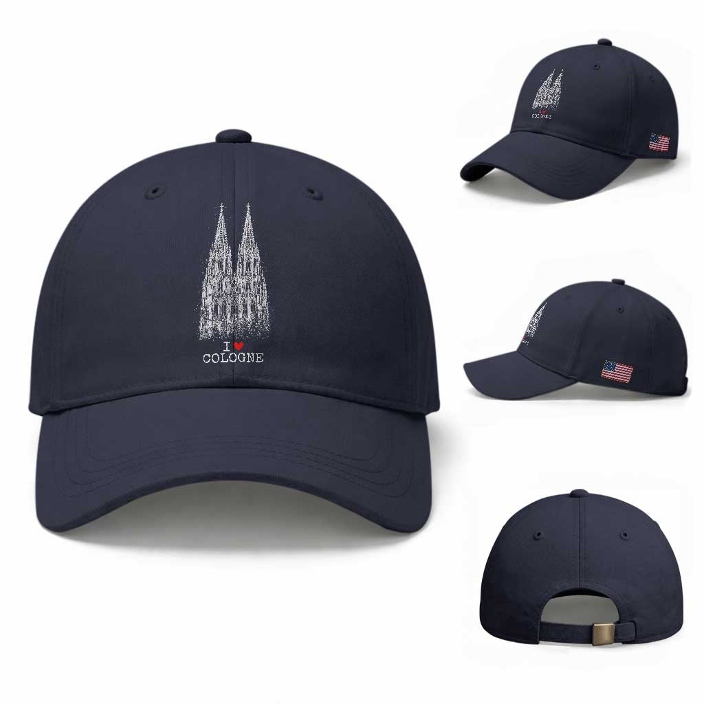 Cologne Cathedral Lover Vintage Köln German Skyline Baseball Cap