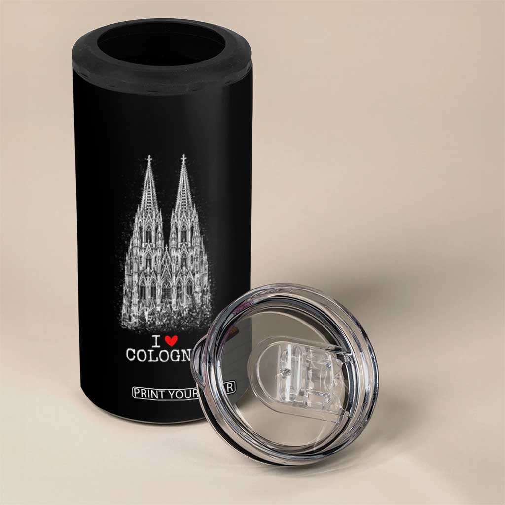 Cologne Cathedral Lover Vintage Köln German Skyline 4 in 1 Can Cooler Tumbler