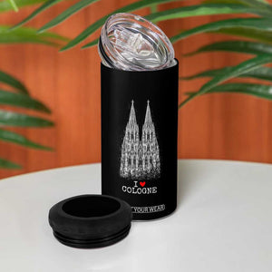 Cologne Cathedral Lover Vintage Köln German Skyline 4 in 1 Can Cooler Tumbler