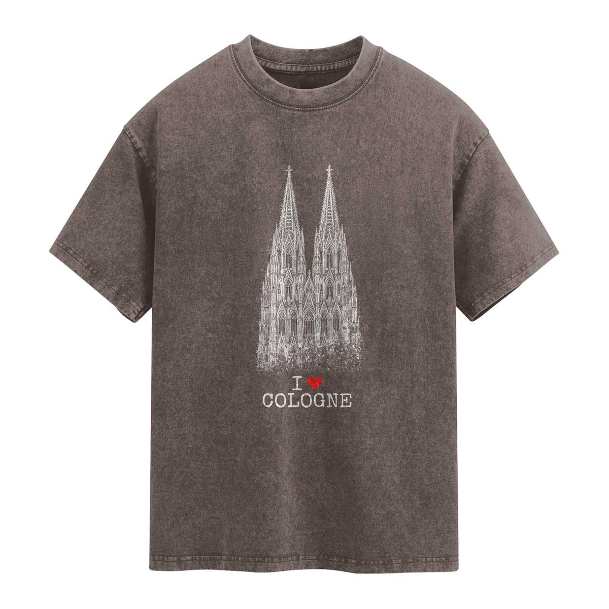 Cologne Cathedral Lover Vintage Köln German Skyline Washed Cotton T-Shirt
