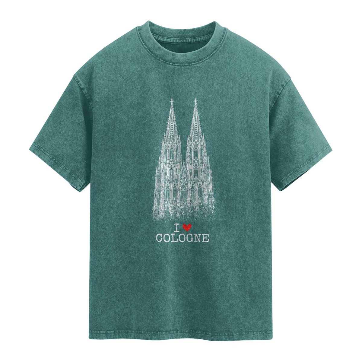 Cologne Cathedral Lover Vintage Köln German Skyline Washed Cotton T-Shirt