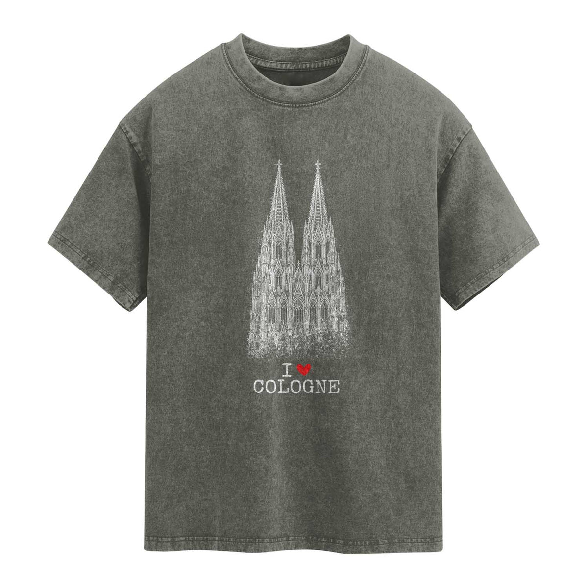 Cologne Cathedral Lover Vintage Köln German Skyline Washed Cotton T-Shirt