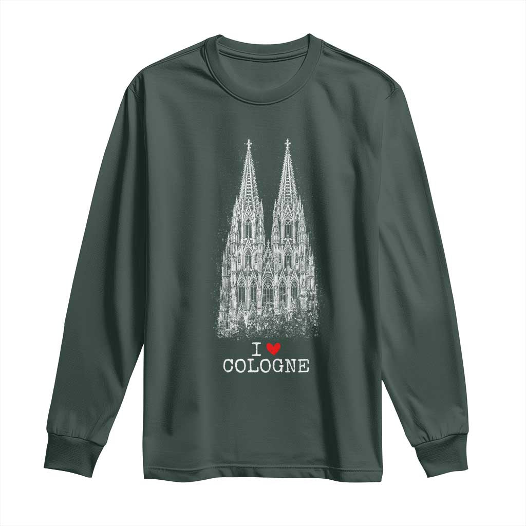 Cologne Cathedral Lover Vintage Köln German Skyline Long Sleeve Shirt