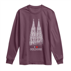 Cologne Cathedral Lover Vintage Köln German Skyline Long Sleeve Shirt