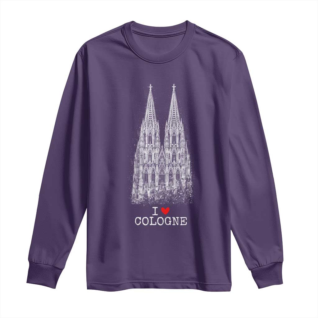 Cologne Cathedral Lover Vintage Köln German Skyline Long Sleeve Shirt