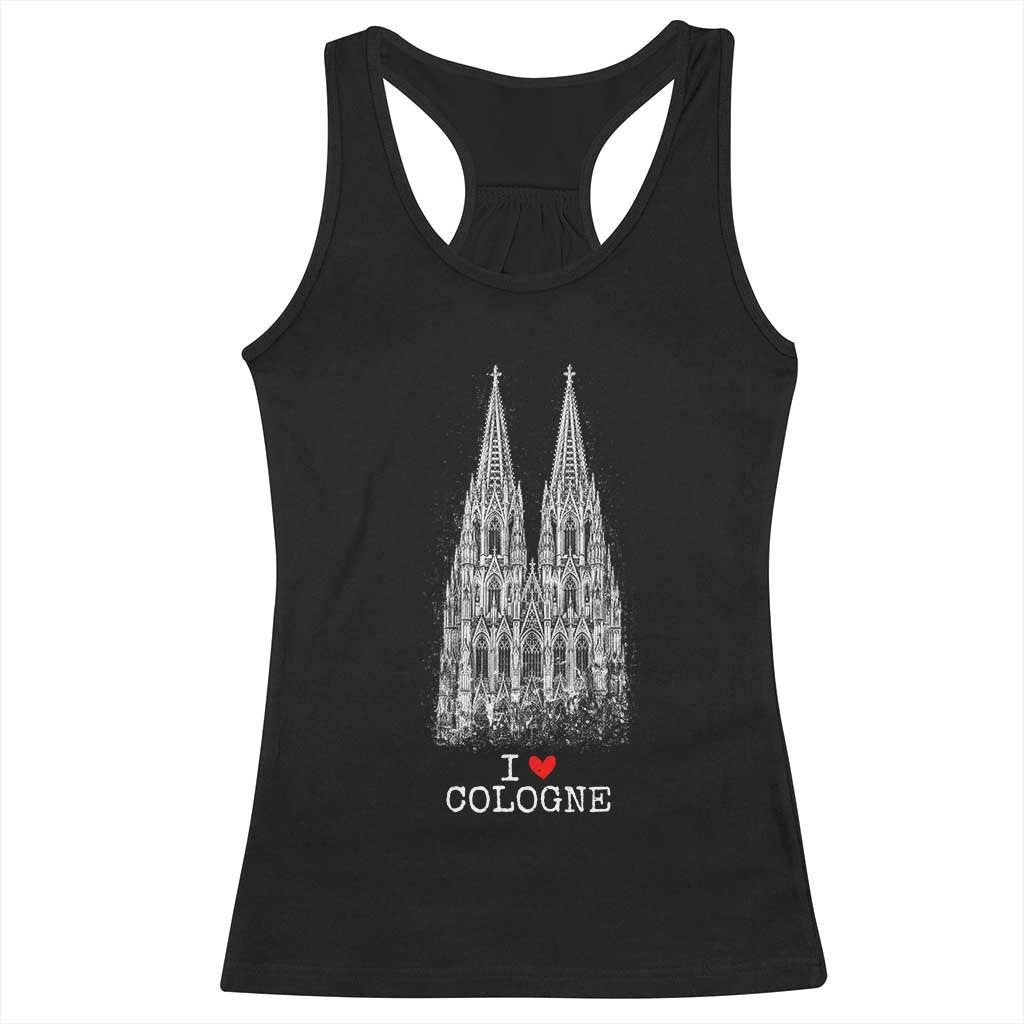 Cologne Cathedral Lover Vintage Köln German Skyline Racerback Tank Top