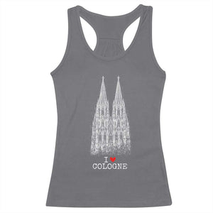 Cologne Cathedral Lover Vintage Köln German Skyline Racerback Tank Top