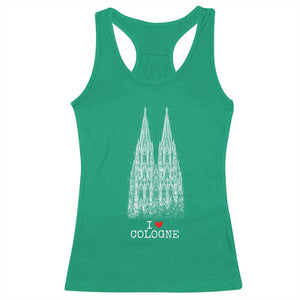Cologne Cathedral Lover Vintage Köln German Skyline Racerback Tank Top