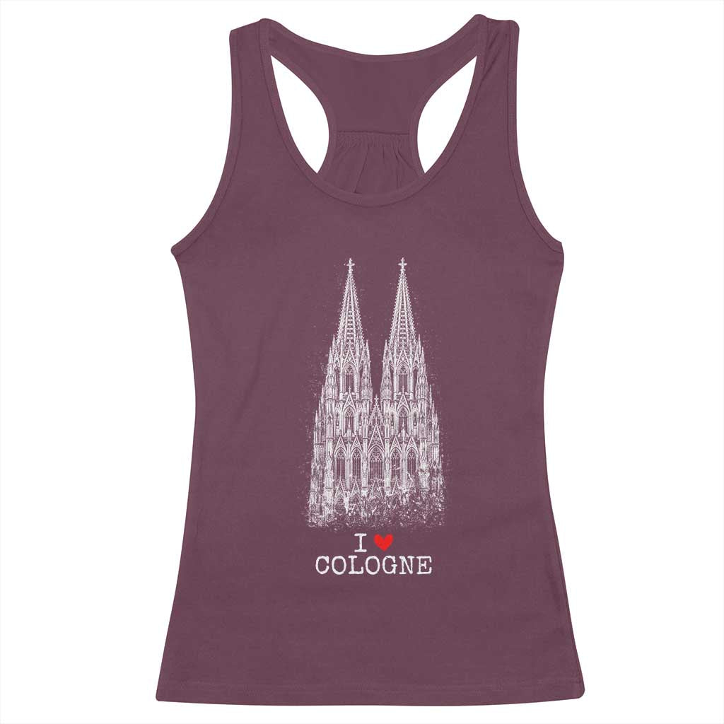 Cologne Cathedral Lover Vintage Köln German Skyline Racerback Tank Top
