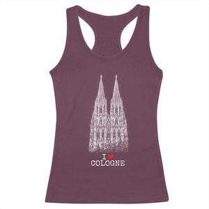 Cologne Cathedral Lover Vintage Köln German Skyline Racerback Tank Top