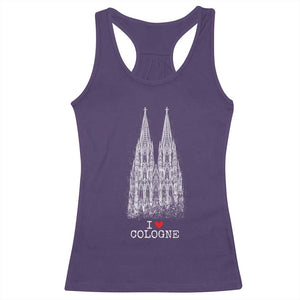 Cologne Cathedral Lover Vintage Köln German Skyline Racerback Tank Top