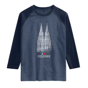 Cologne Cathedral Lover Vintage Köln German Skyline Raglan Shirt