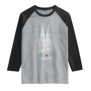 Cologne Cathedral Lover Vintage Köln German Skyline Raglan Shirt