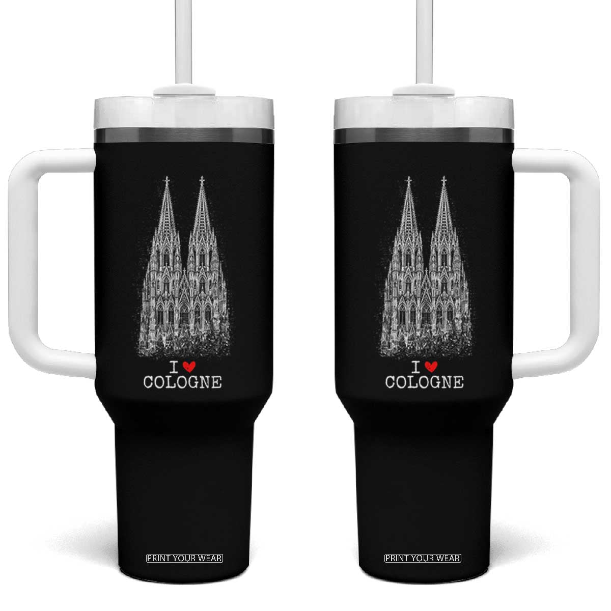 Cologne Cathedral Lover Vintage Köln German Skyline Tumbler With Handle