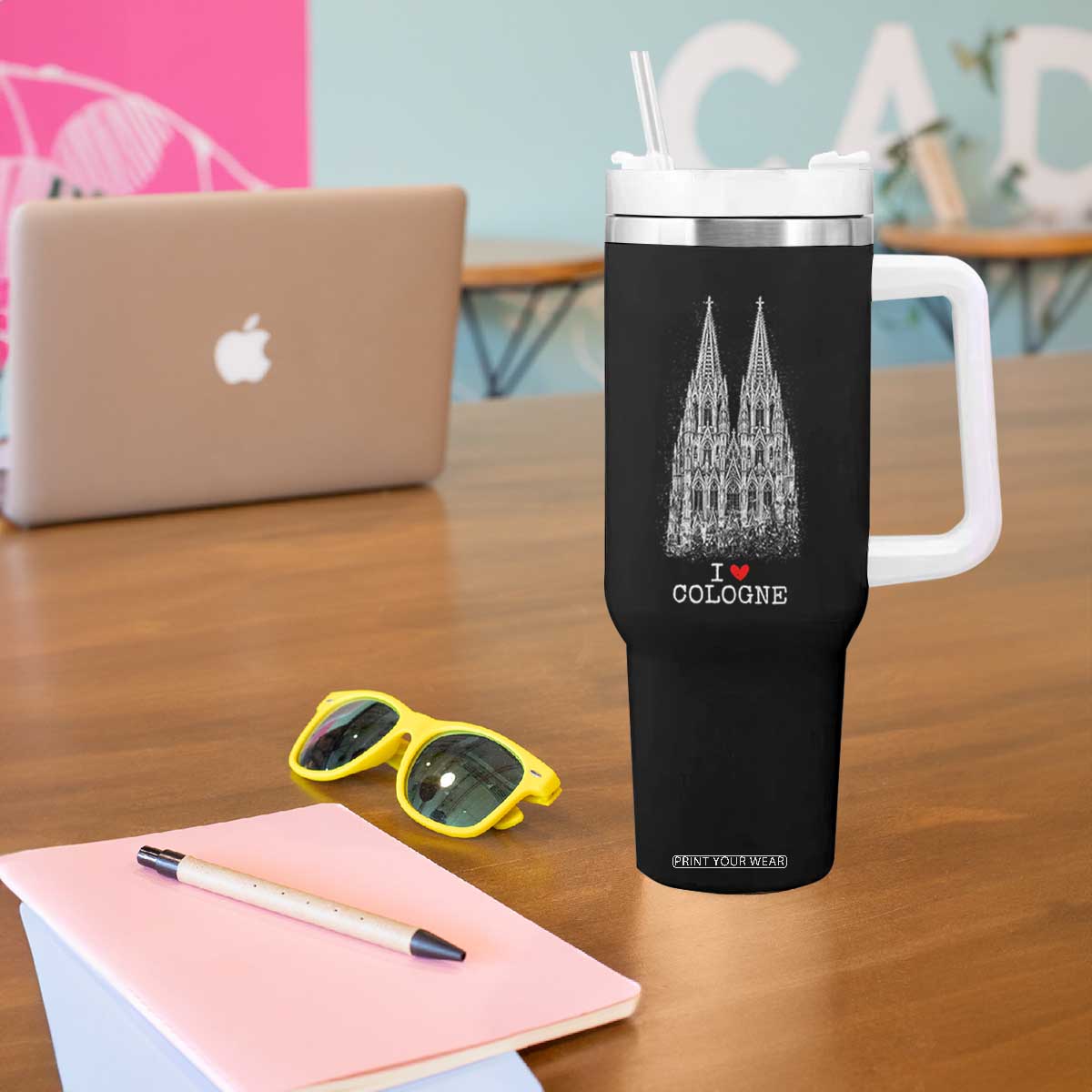 Cologne Cathedral Lover Vintage Köln German Skyline Tumbler With Handle