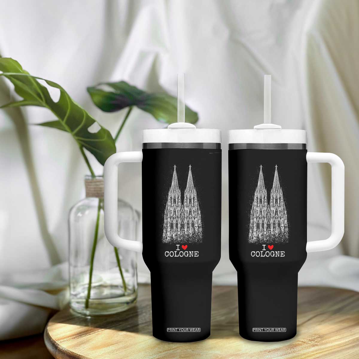Cologne Cathedral Lover Vintage Köln German Skyline Tumbler With Handle