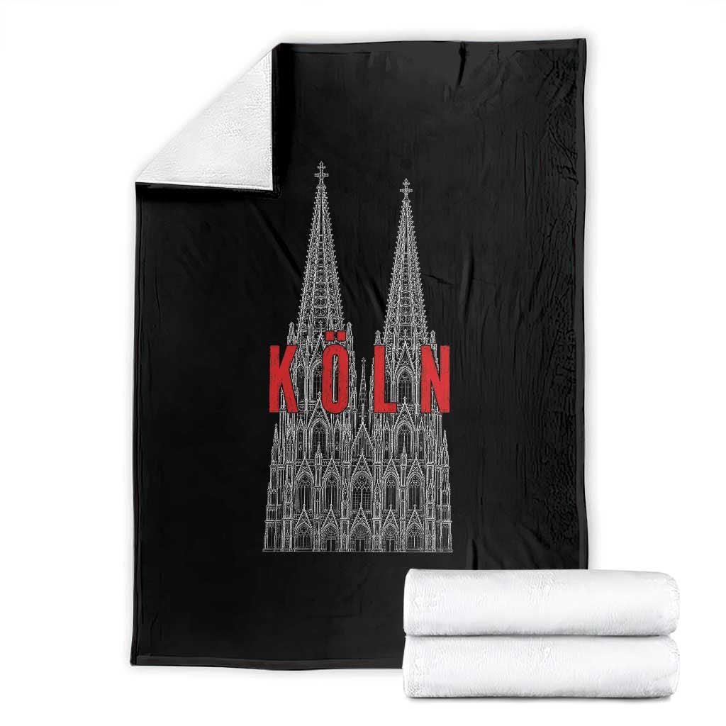 Cologne Cathedral Silhouette Köln German Graphic Throw Blanket