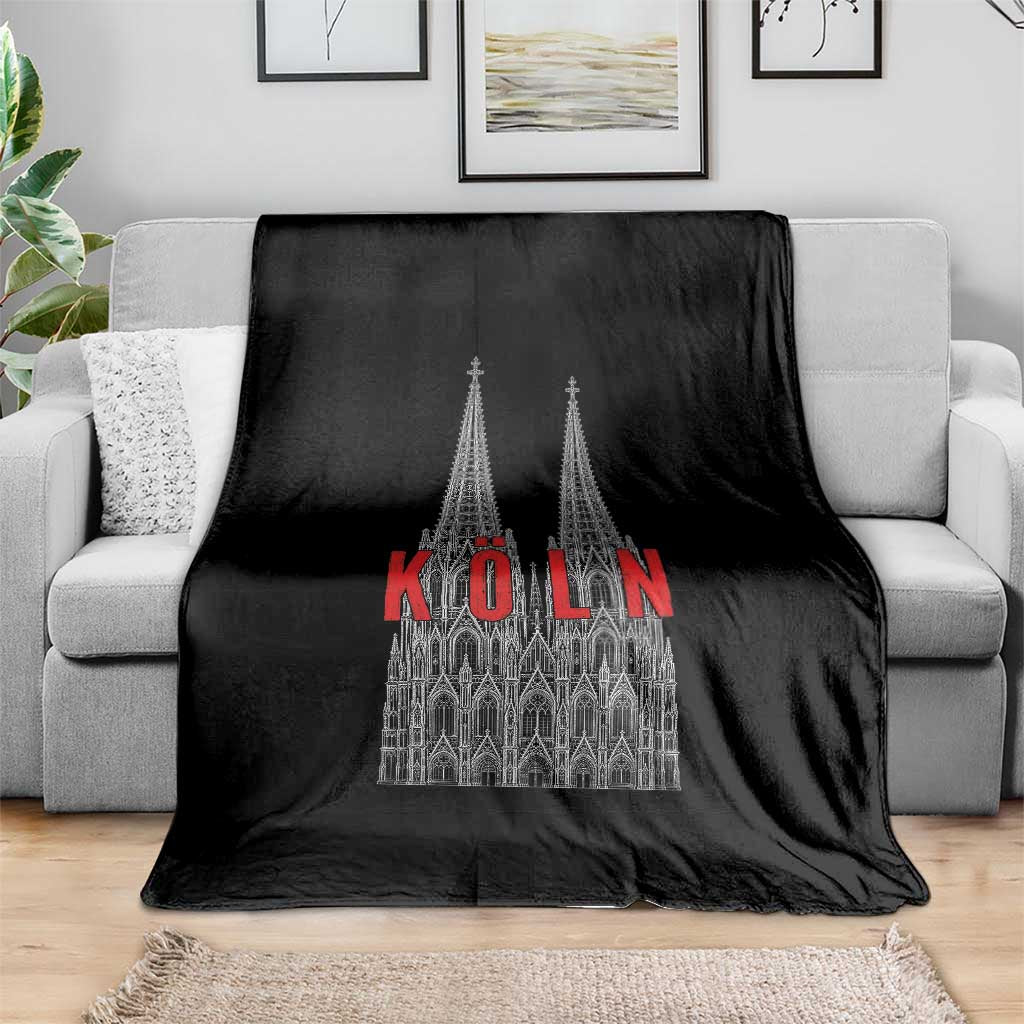 Cologne Cathedral Silhouette Köln German Graphic Throw Blanket