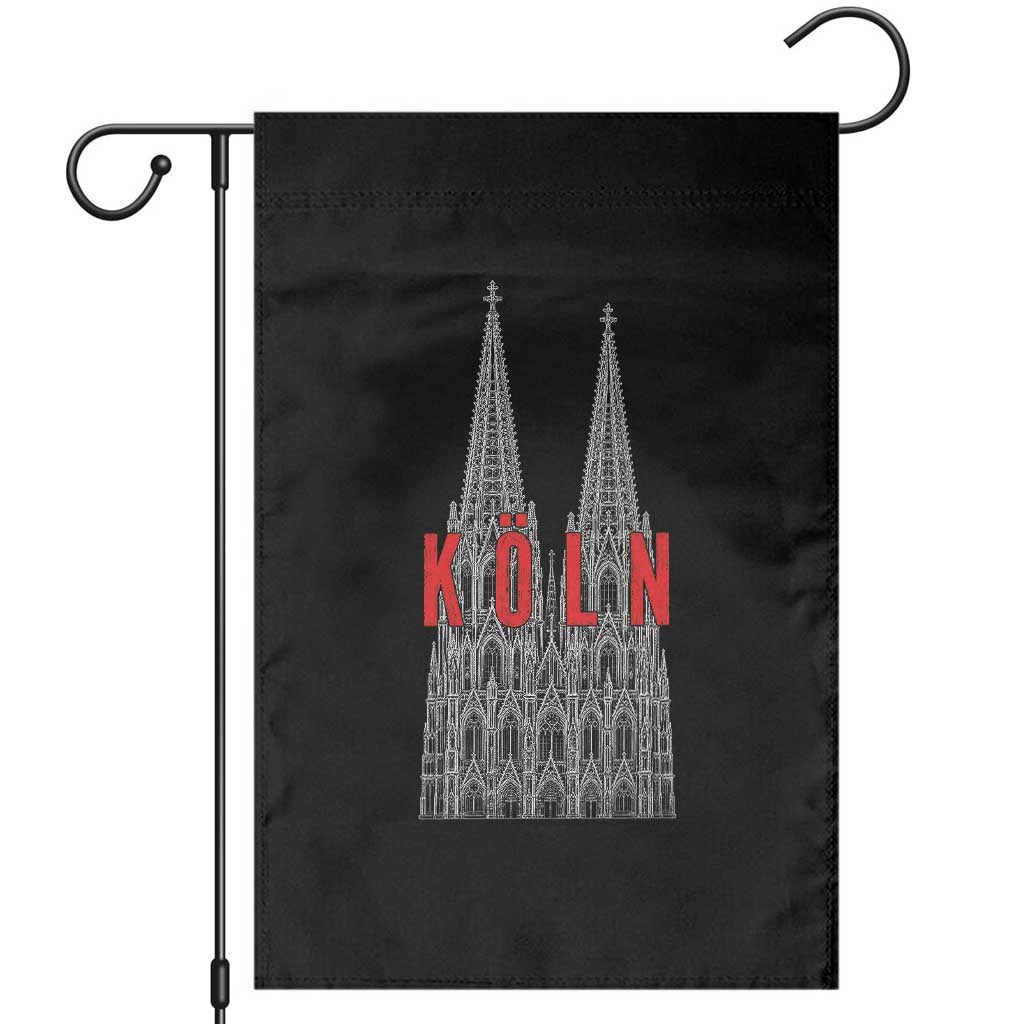 Cologne Cathedral Silhouette Köln German Graphic Garden Flag