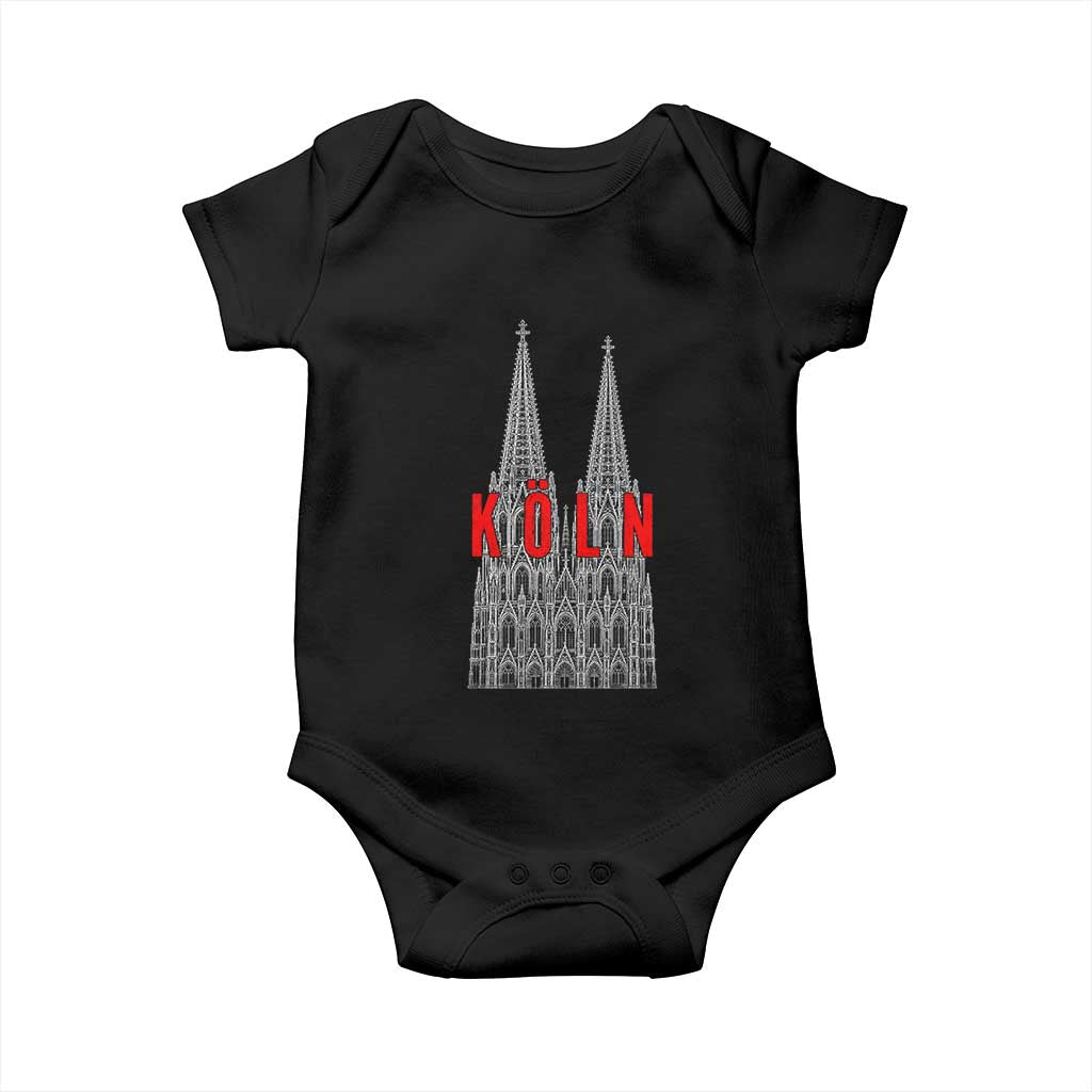Cologne Cathedral Silhouette Köln German Graphic Baby Onesie