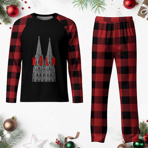 Cologne Cathedral Silhouette Köln German Graphic Plaid Pajama Set
