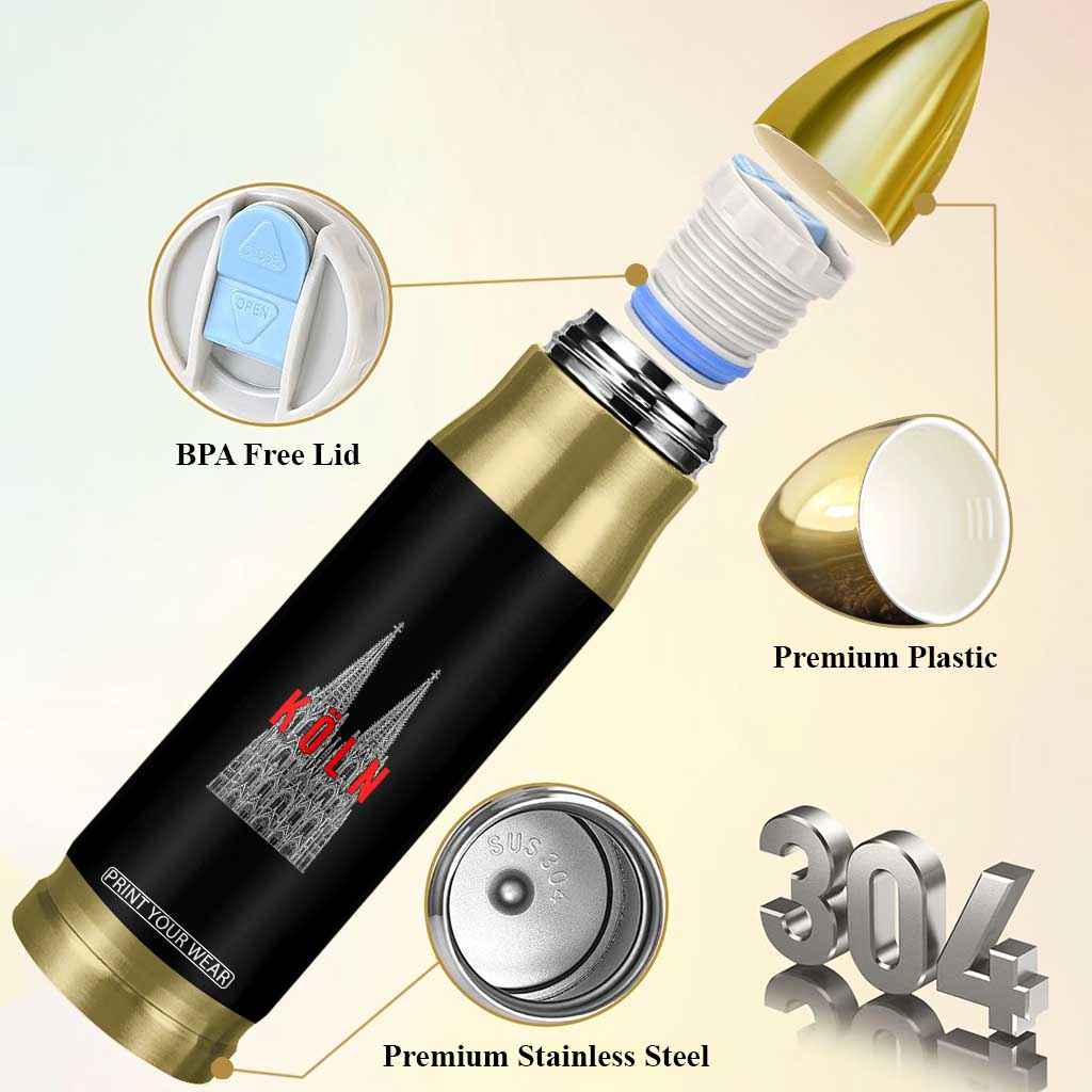 Cologne Cathedral Silhouette Köln German Graphic Bullet Tumbler