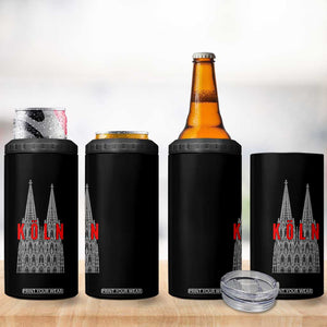 Cologne Cathedral Silhouette Köln German Graphic 4 in 1 Can Cooler Tumbler