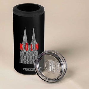 Cologne Cathedral Silhouette Köln German Graphic 4 in 1 Can Cooler Tumbler