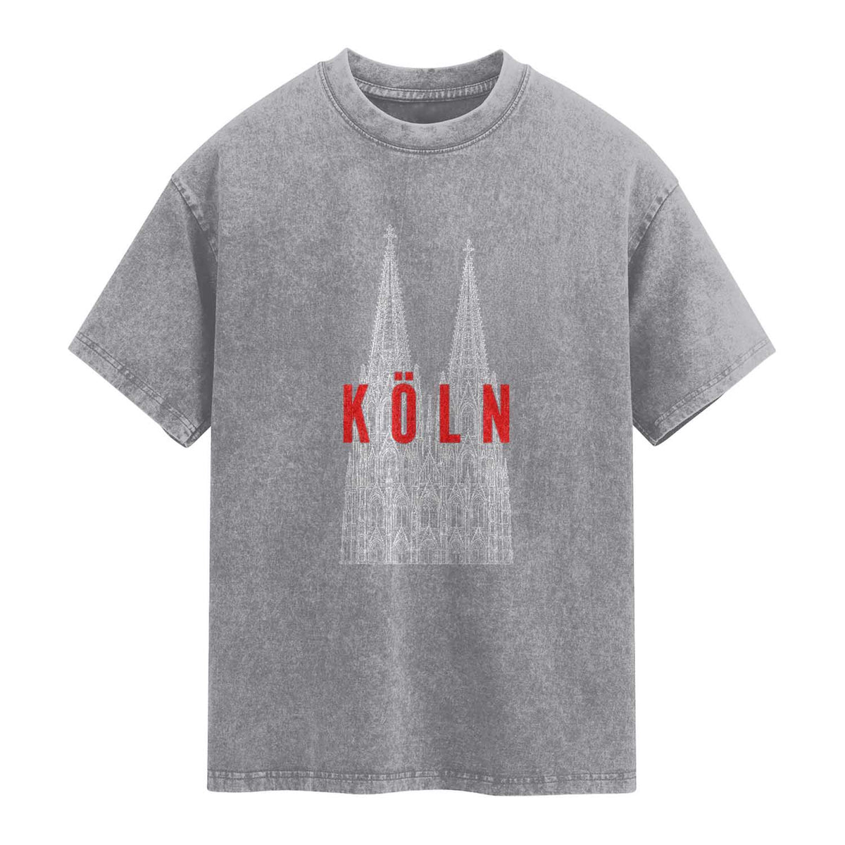 Cologne Cathedral Silhouette Köln German Graphic Washed Cotton T-Shirt
