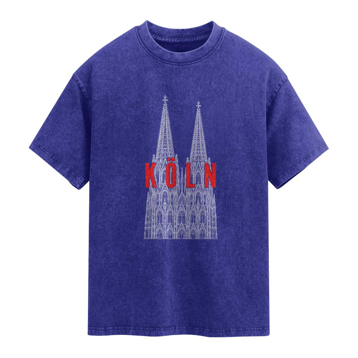 Cologne Cathedral Silhouette Köln German Graphic Washed Cotton T-Shirt