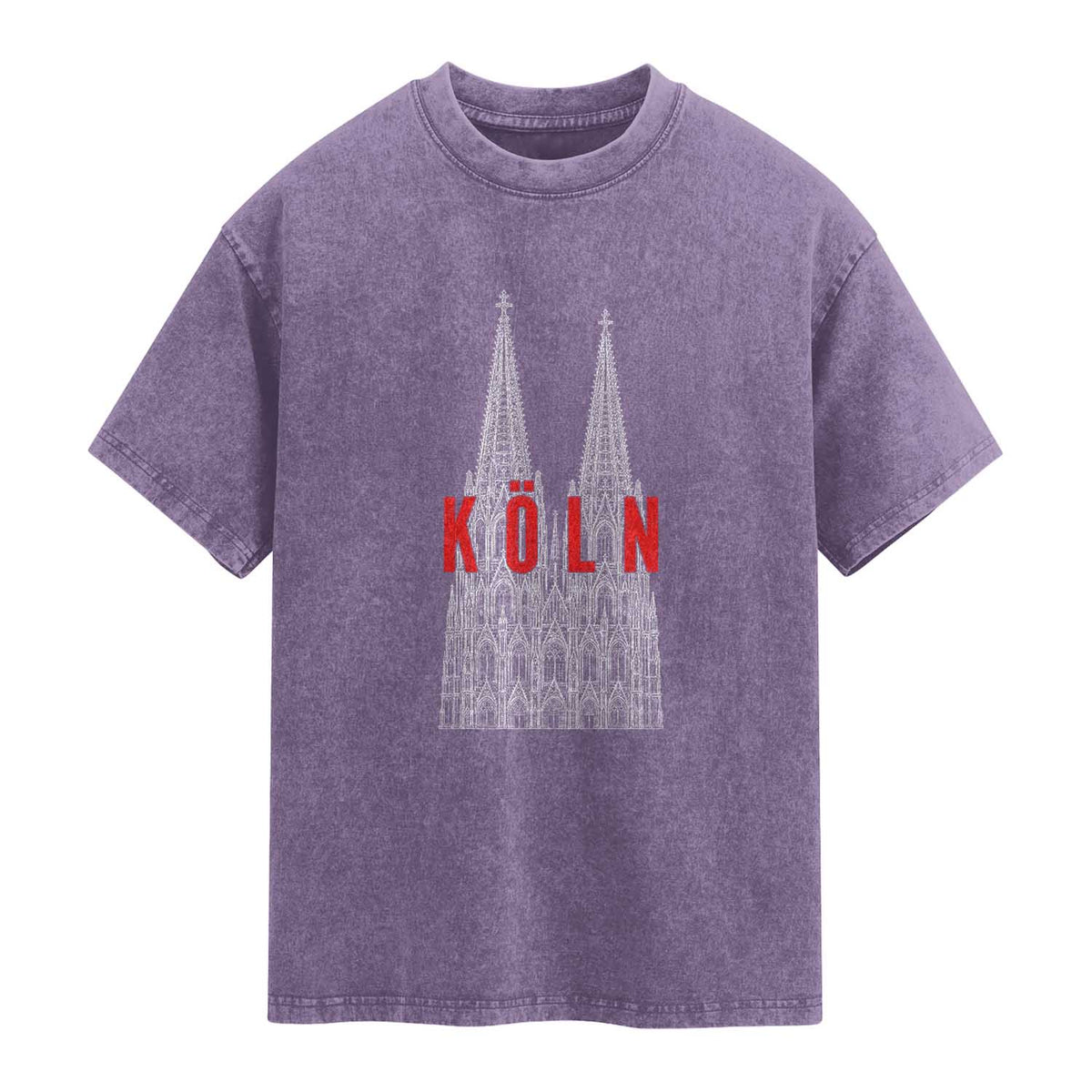 Cologne Cathedral Silhouette Köln German Graphic Washed Cotton T-Shirt