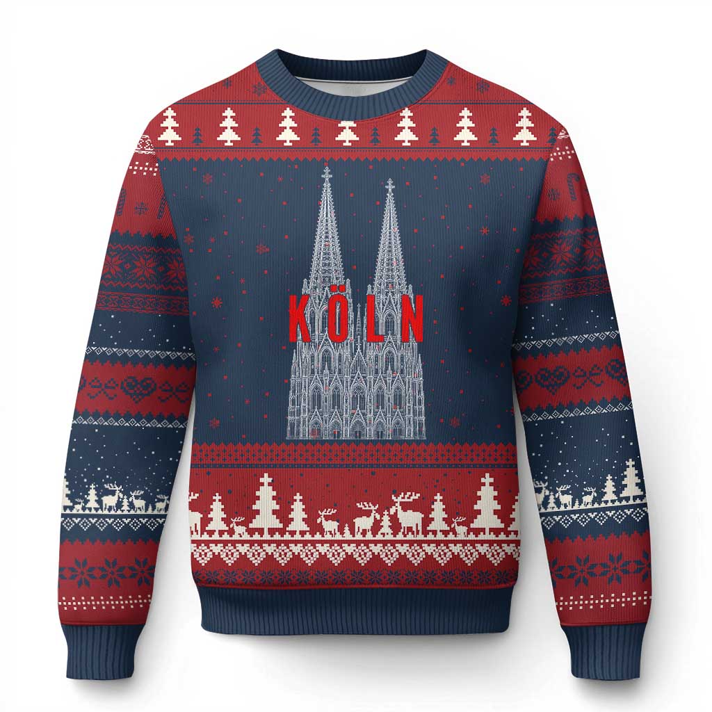 Cologne Cathedral Silhouette Köln German Graphic Ugly Christmas Sweater