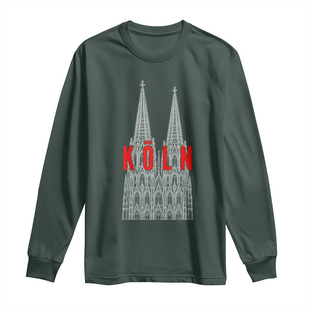 Cologne Cathedral Silhouette Köln German Graphic Long Sleeve Shirt