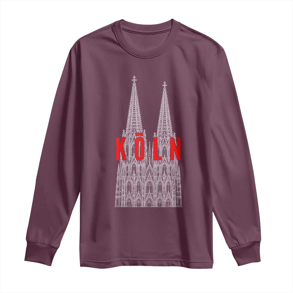 Cologne Cathedral Silhouette Köln German Graphic Long Sleeve Shirt