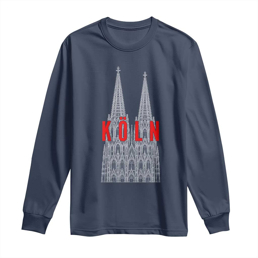 Cologne Cathedral Silhouette Köln German Graphic Long Sleeve Shirt