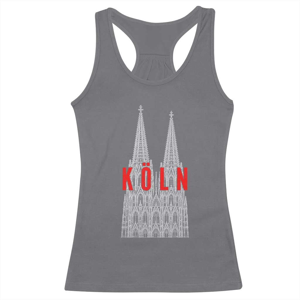 Cologne Cathedral Silhouette Köln German Graphic Racerback Tank Top