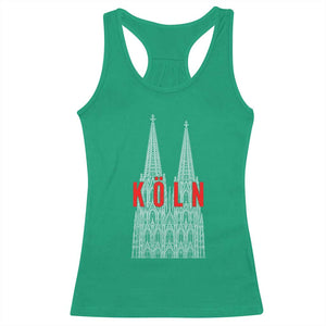 Cologne Cathedral Silhouette Köln German Graphic Racerback Tank Top