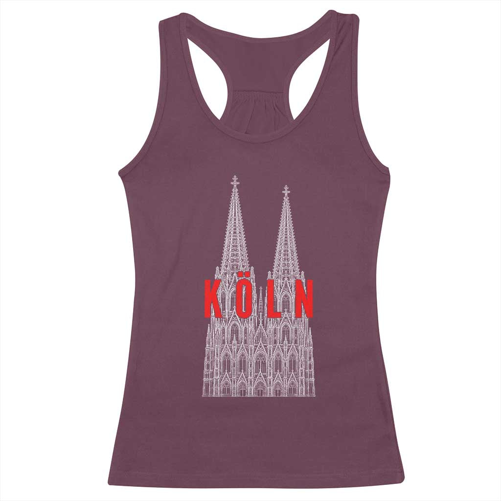 Cologne Cathedral Silhouette Köln German Graphic Racerback Tank Top