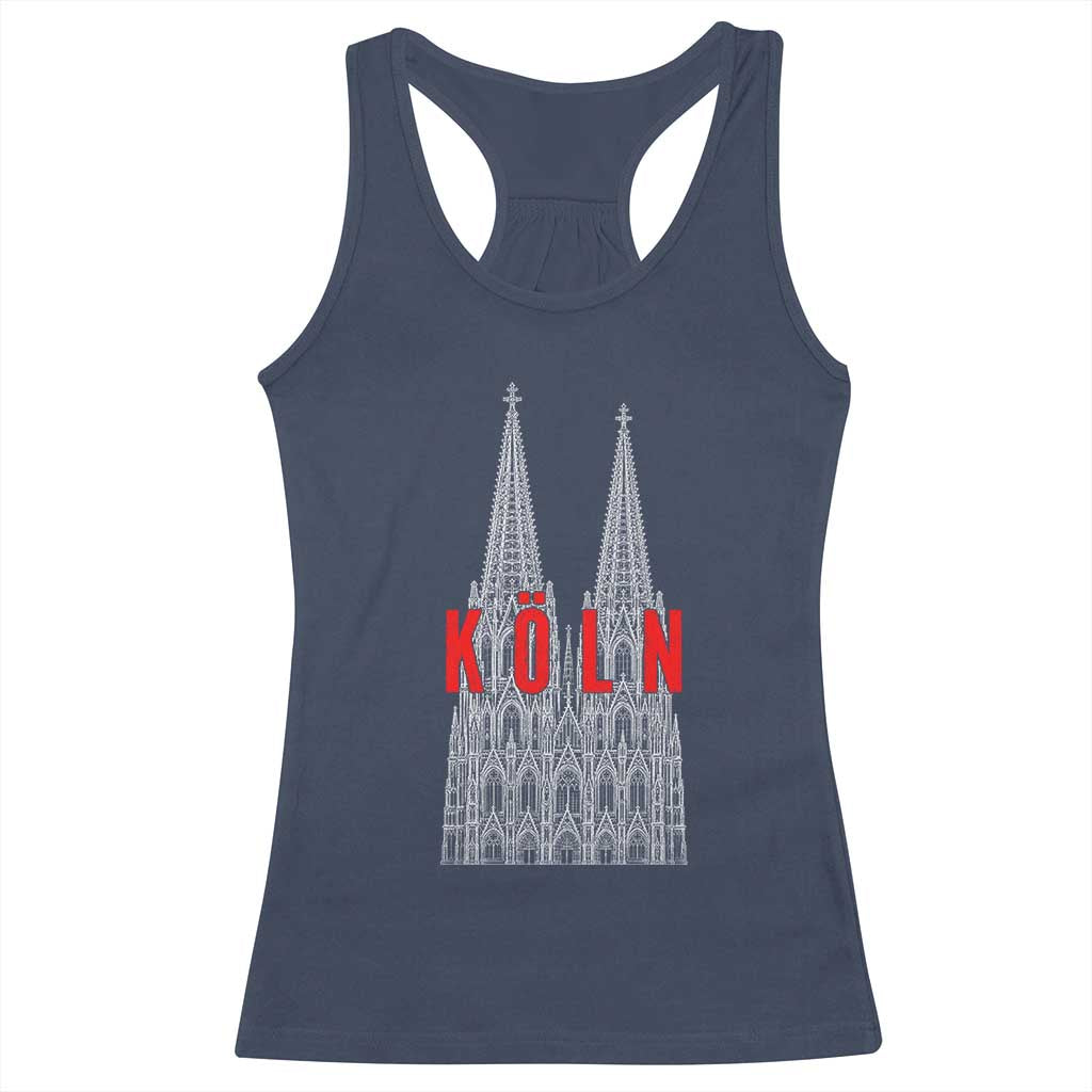 Cologne Cathedral Silhouette Köln German Graphic Racerback Tank Top