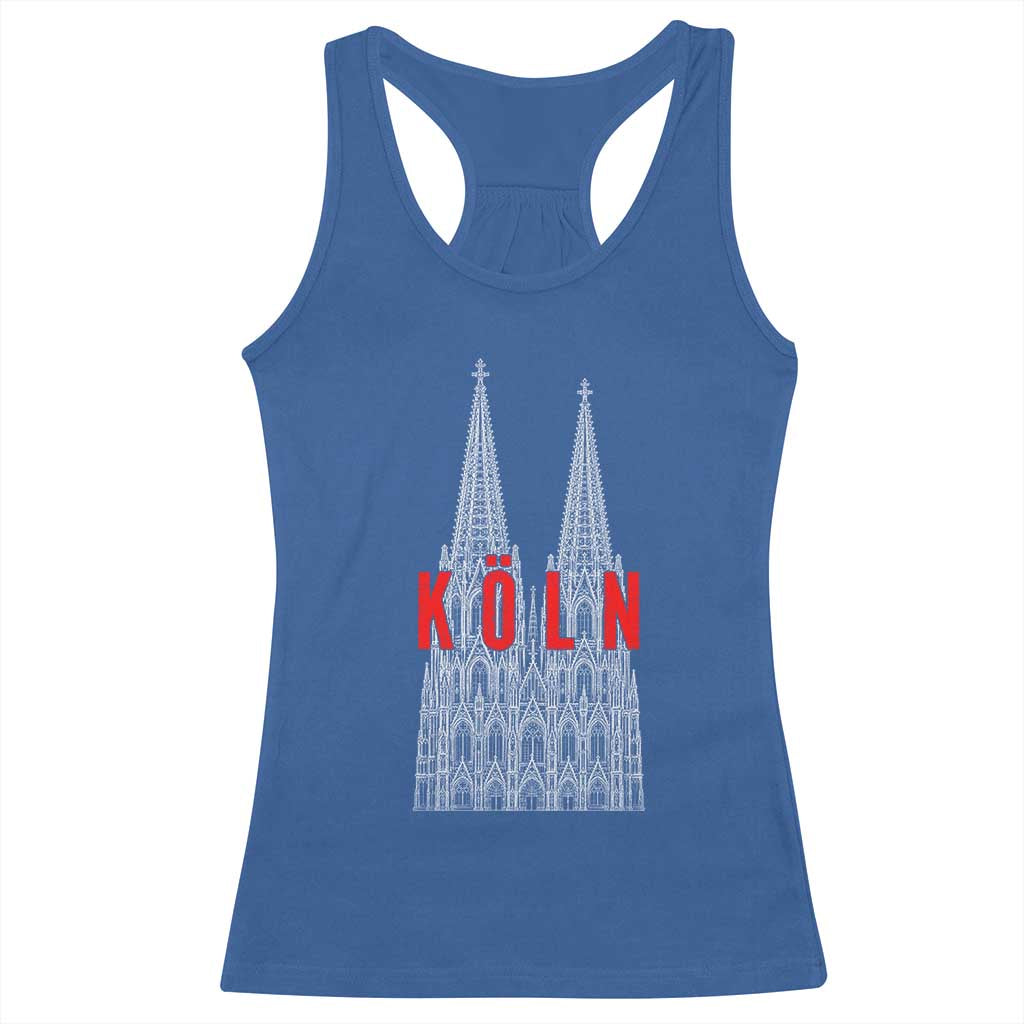 Cologne Cathedral Silhouette Köln German Graphic Racerback Tank Top