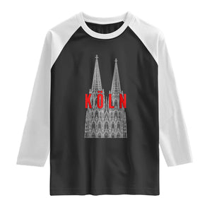 Cologne Cathedral Silhouette Köln German Graphic Raglan Shirt