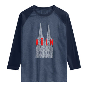 Cologne Cathedral Silhouette Köln German Graphic Raglan Shirt