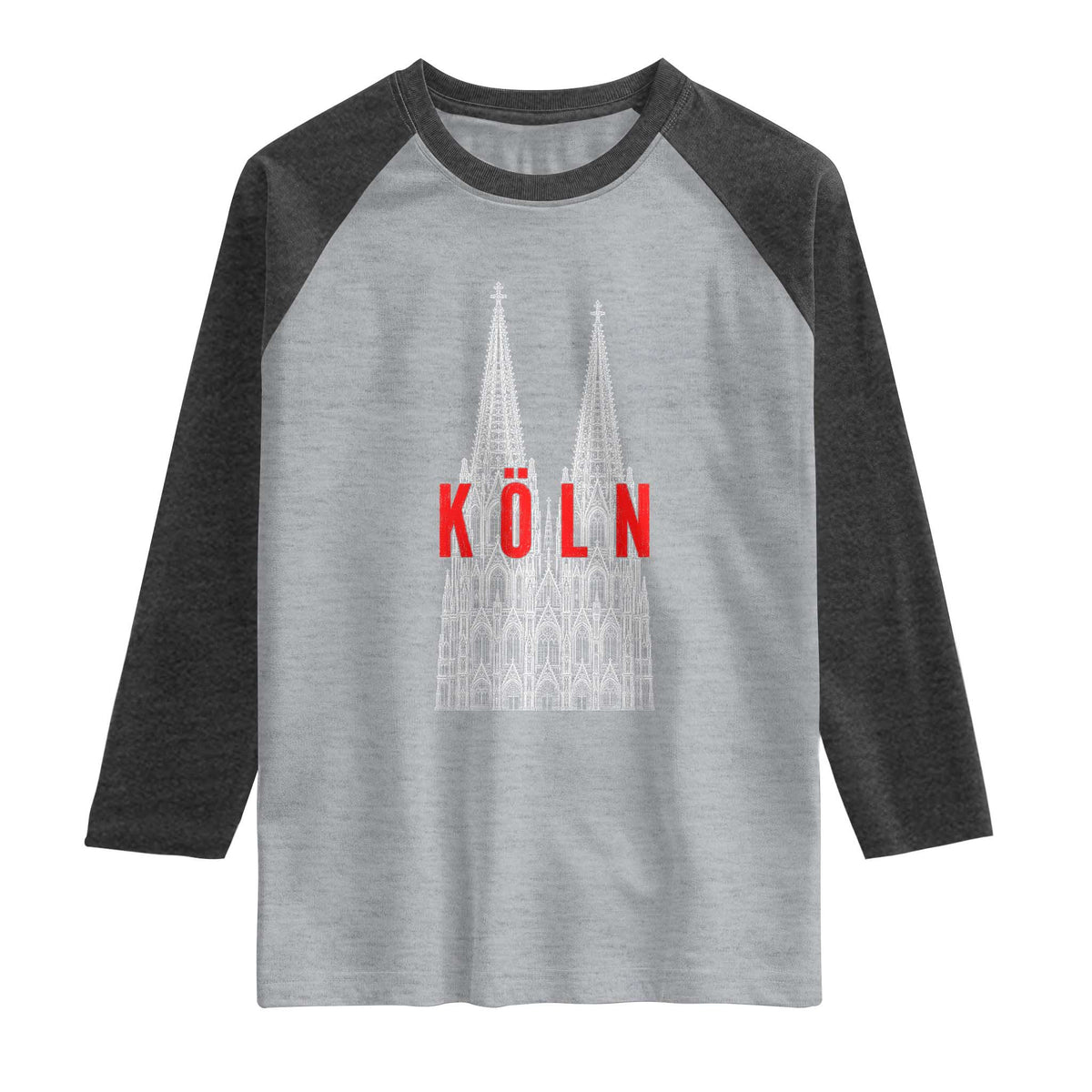 Cologne Cathedral Silhouette Köln German Graphic Raglan Shirt