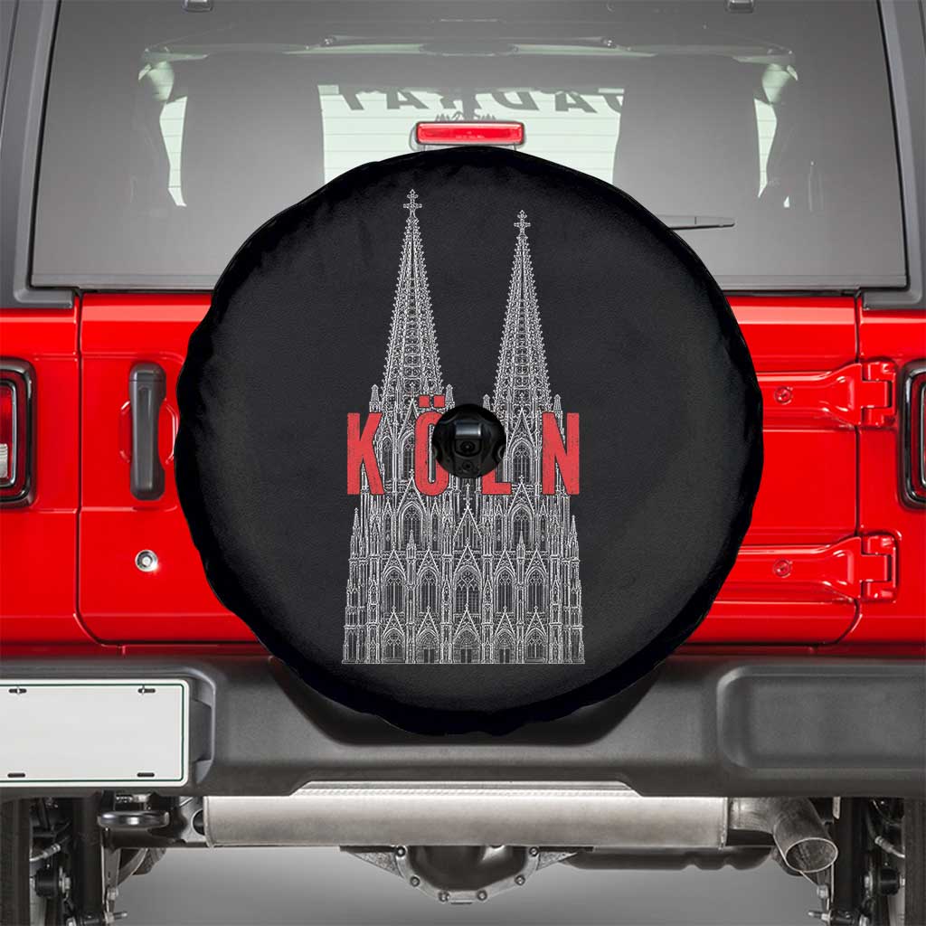 Cologne Cathedral Silhouette Köln German Graphic Spare Tire Cover