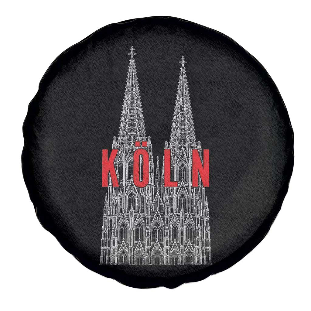 Cologne Cathedral Silhouette Köln German Graphic Spare Tire Cover